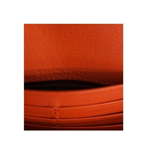 Gucci Coated Canvas Monogram Long Wallet with Pink Bow and Orange Interior EUC - Picture 8 of 12